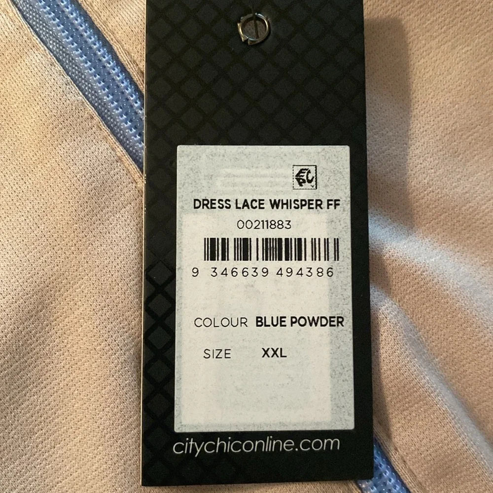 City Chic NWT powder blue off the shoulder size XXL /24 dress - Picture 9 of 10